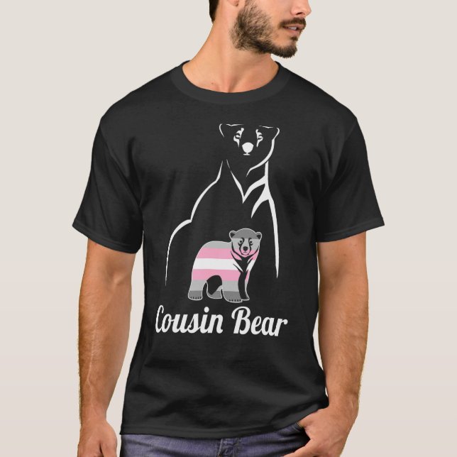 T-shirt Lgbt Demigirl Cousin Bear Demigender Pride Drapeau (Devant)