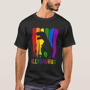 T-shirt Lgbt Dinosaur Rex Gay Lesbian Pride Drapeau Allysa