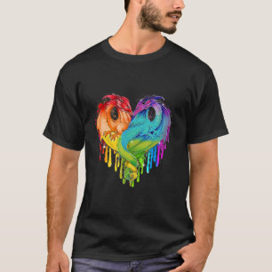 T-shirt LGBT Dragon Heart Rainbow Heart Dragon LGBT Pride