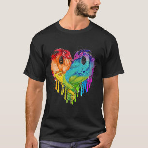 T-shirt Lgbt Dragon Heart Rainbow Heart Dragon Lgbt Pride