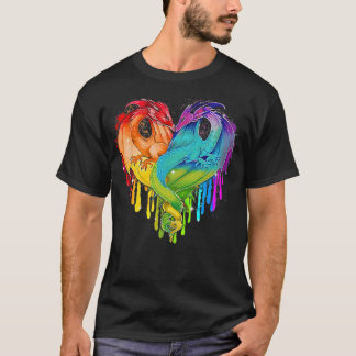 T-shirt LGBT Dragon Heart Rainbow Heart Dragon LGBT -stand