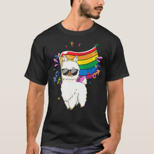 T-shirt Lgbt Drapeau Llama Gay Lesbienne Résiste Spécial B
