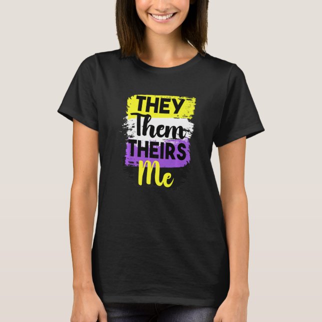 T-shirt Lgbt Fierté Non Binary Ils Eux Non binaire Genderq (Devant)