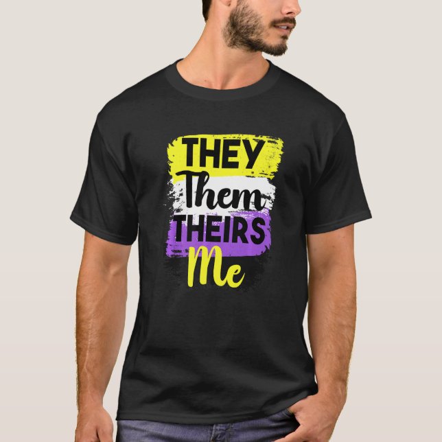 T-shirt Lgbt Fierté Non Binary Ils Eux Non binaire Genderq (Devant)