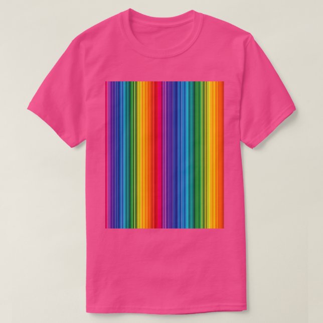 T-shirt LGBT fin subtil drapeau arc-en-ciel moderne ligne  (Design devant)