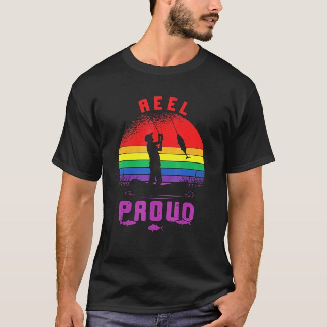T-shirt Lgbt Fishing Reel Fier Gay Angler Retro Queer Pri (Devant)