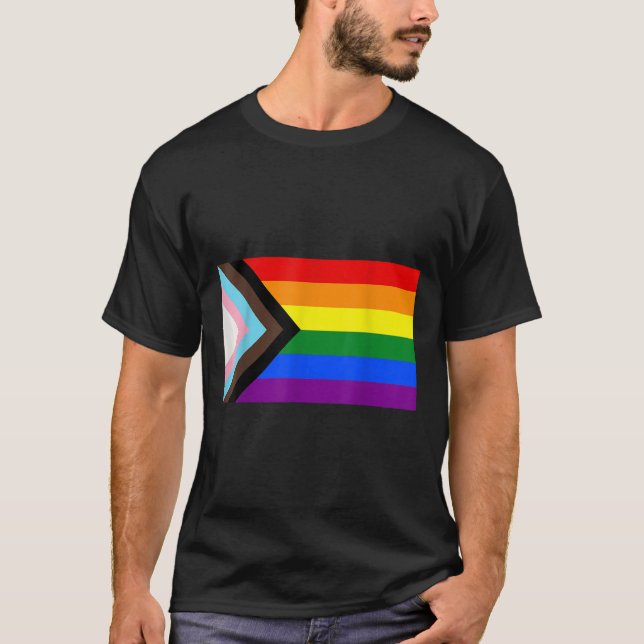 T-shirt LGBT Flag de la fierté de progrès (Devant)