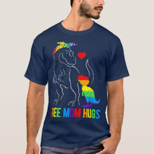 T-shirt LGBT Free Mom Hugs Dinosaur Re Mamasaurus Ally Rai
