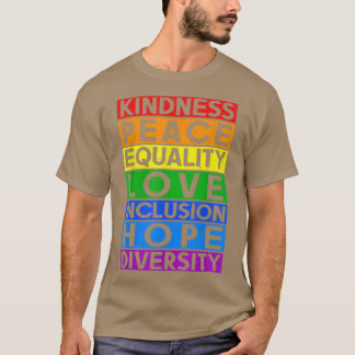 T-shirt Lgbt Funny Égalité Amour gentillesse Paix Gay Lesb