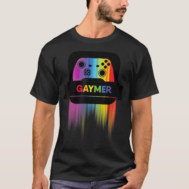 T-shirt LGBT Gamer Gaymer T Gay pride Rainbow Gamepad (Devant)