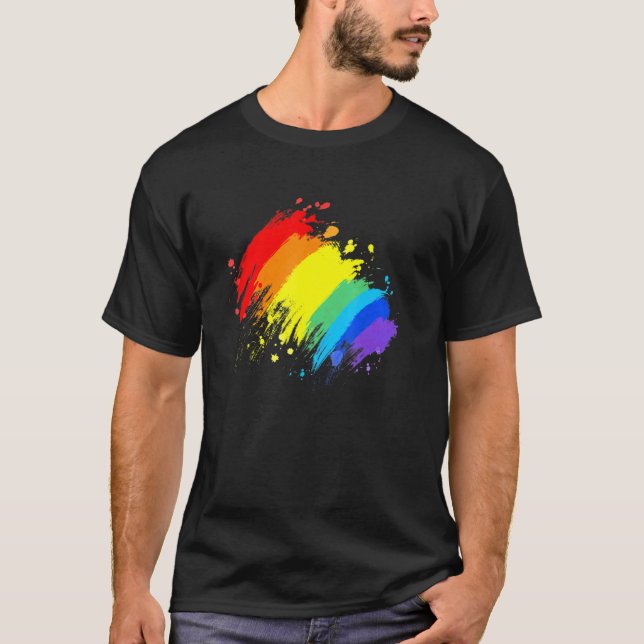 T-shirt Lgbt Gay Lesbian Csd Pride Splash (Devant)