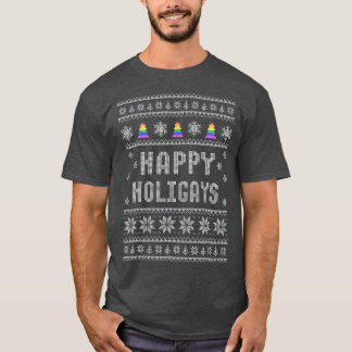 T-shirt LGBT Gay pride Happy Holigays vacances Noël