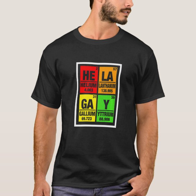 T-shirt Lgbt Gay pride Mois Eléments Hela Gay Lui La (Devant)