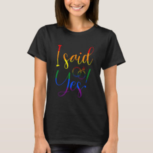 T-shirt LGBT Gay Proposition Fiançailles Mariage Bachelor