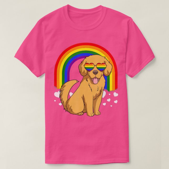 T-shirt LGBT Golden Retriever Chien Gay pride Rainbow LGBT (Design devant)