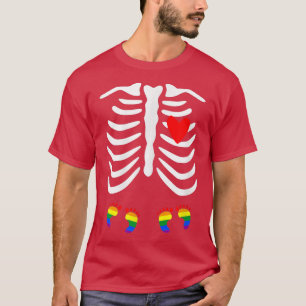 T-shirt Lgbt Grossesse Faire-part Twin Skeleton Baby Les
