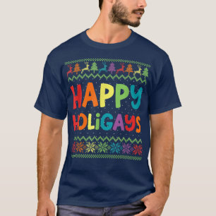 T-shirt LGBT Happy Holigays Ugly Rainb