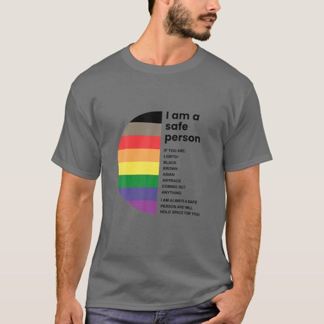 T-shirt LGBT Je Suis Une Personne Sûre Pour Les Femmes Et  (Devant)