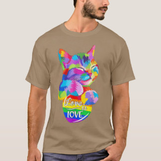 T-shirt Lgbt L'Amour Du Chat Est L'Amour 