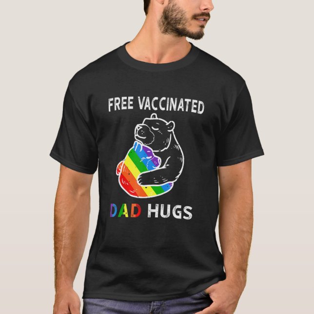 T-shirt Lgbt Lgbtq Fier Bea Gratuite Vacciné Ours Papa Acc (Devant)