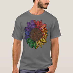 T-shirt LGBT LGBTQ Love Lesbian Gay Rainbow Sunflower 