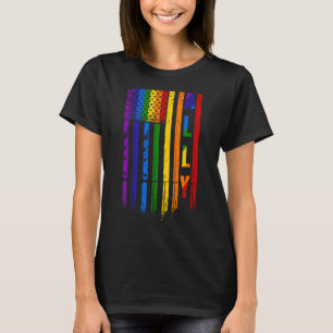 T-shirt Lgbt Lgbtq Rainbow Pride drapeau américain 4 juill