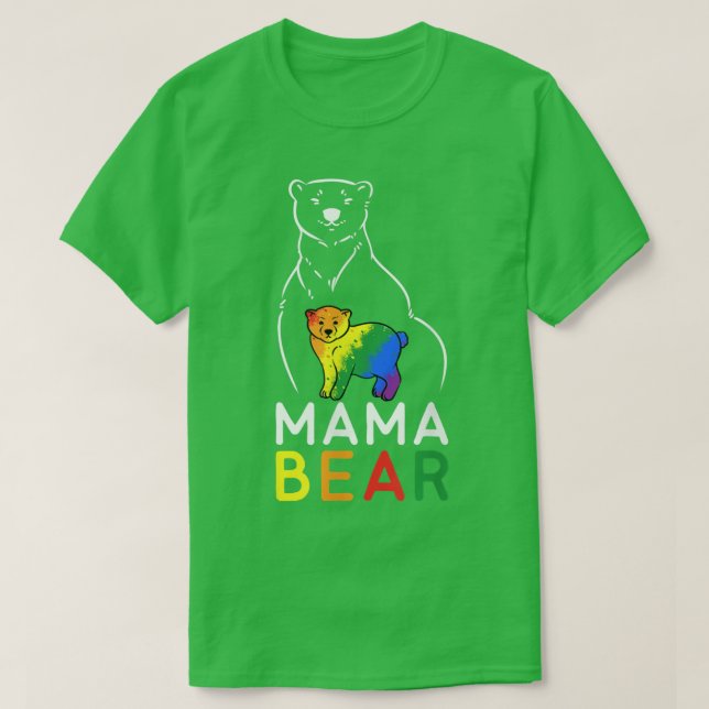 T-shirt LGBT Mama Bear Gay Pride d'Equal Rights Rainbow (Design devant)