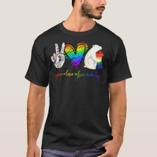 T-shirt Lgbt Mom Peace Love Maman Free Hugs Lgbt Gay pride