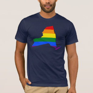 T-Shirt LGBT New York, drapeau de l'État américain