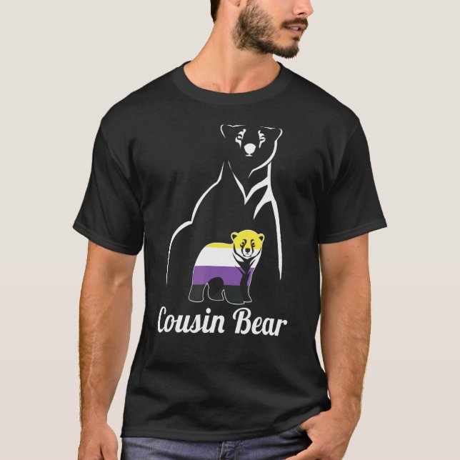 T-shirt Lgbt Non Binary Cousin Bear Enby Non Binary Pride (Devant)