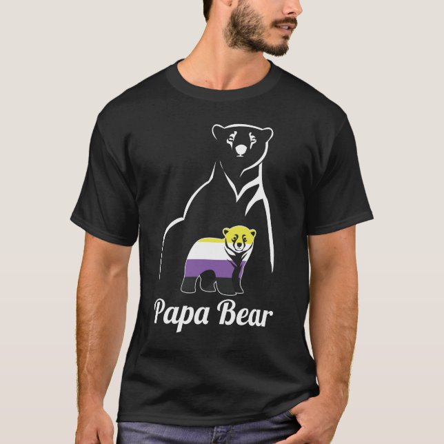 T-shirt LGBT Non Binary Papa Bear Enby Non Binary Pride (Devant)