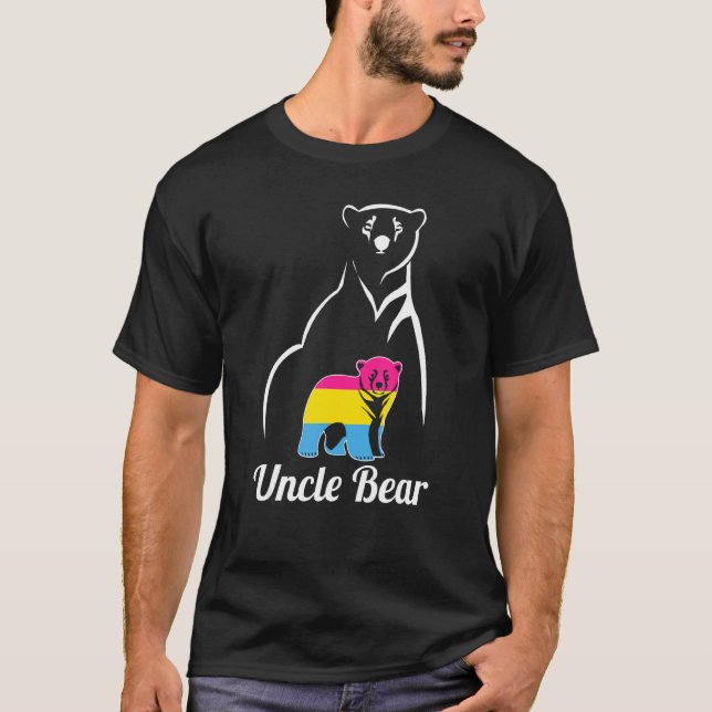 T-shirt Lgbt Pansexual Uncle Bear Pan Pride Indicateur (Devant)