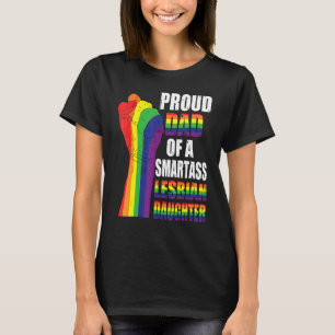 T-shirt Lgbt Papa Fier Papa De Smartass Lesbian Fa