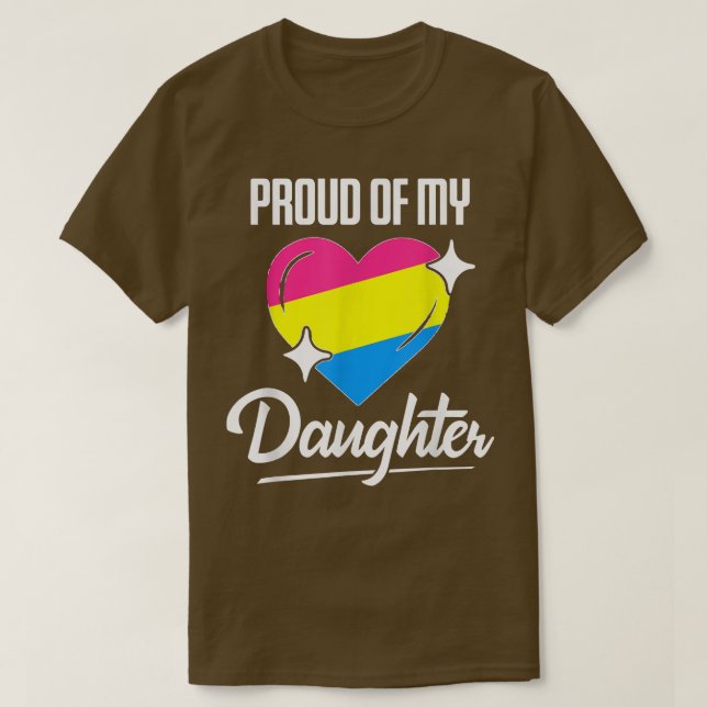 T-shirt LGBT Papa Maman Coeur Fière de ma fille itinérante (Design devant)