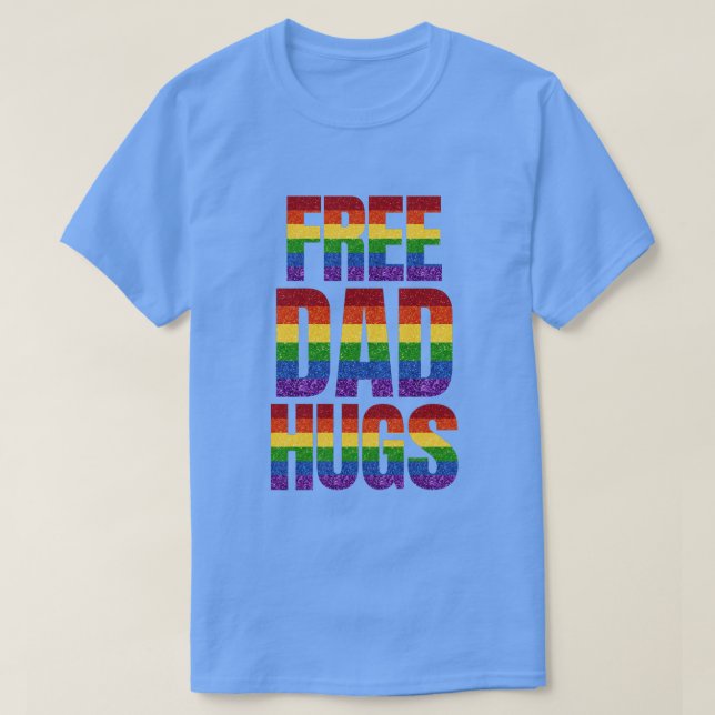 T-shirt LGBT Parties scintillant Fierté Drapeau sans papa  (Design devant)