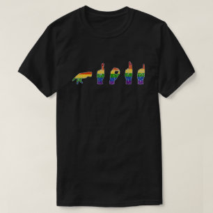 T-shirt LGBT Parties scintillant Rainbow ASL Fière