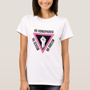 T-shirt LGBT - Poing augmenté dans la version rose de