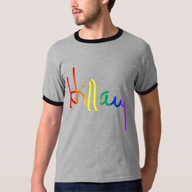 T-shirt LGBT pour Hillary - drapeau d'arc-en-ciel - (Devant)