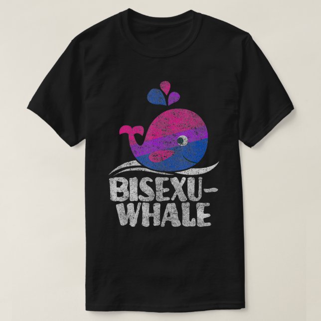 T-shirt LGBT Pride BiseuWhale Funny Biseual Baleine Lover  (Design devant)