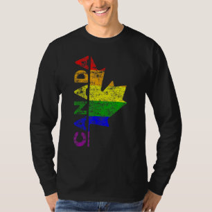 T-shirt Lgbt Pride Canadian Flag Canada Rainbow Gay Suppor