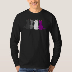 T-shirt Lgbt Pride Chat Animal Ace Drapeau Asexualité Demi