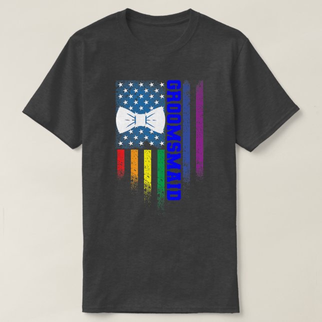 T-shirt Lgbt Pride Gay Bachelor Party Fiançailles 1348 (Design devant)