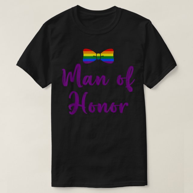 T-shirt Lgbt Pride Gay Bachelor Party Homme D'Honneur Enga (Design devant)