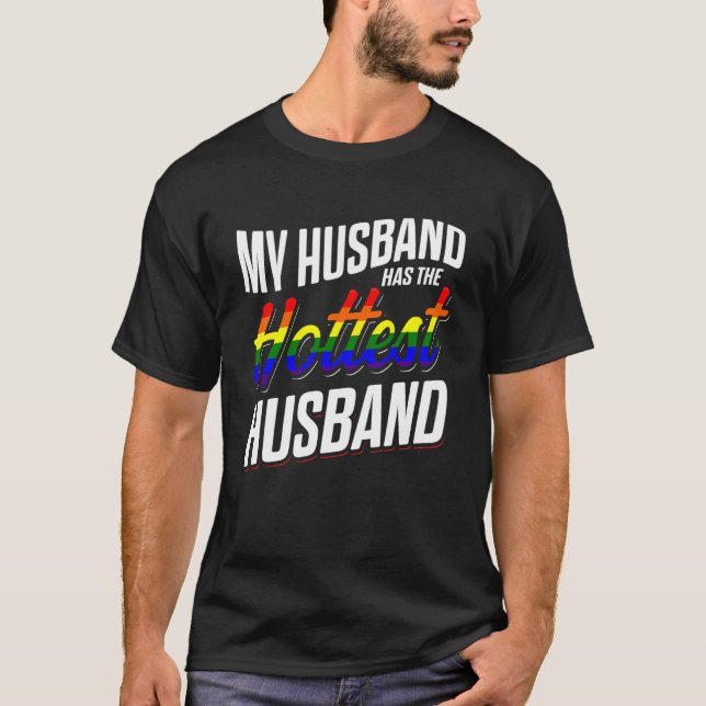 T-shirt LGBT Pride Gay Bachelor Party Hottest Husa (Devant)