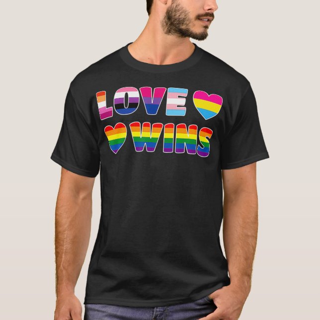 T-shirt LGBT Pride Gay Lesbian Biseual Transgender Panseua (Devant)