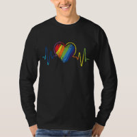 LGBT Pride Gay Lesbian Modern Rainbow Hearbeat