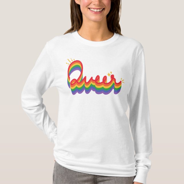 T-shirt LGBT+ Pride. L'amour gay. (Devant)