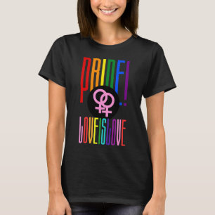 T-shirt LGBT Pride Lesbian Relationship Sign Rainbow Text