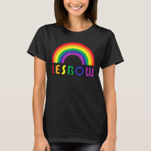 T-shirt Lgbt Pride Lesbow Rainbow Flag Gay Lesbian Support