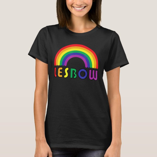 T-shirt Lgbt Pride Lesbow Rainbow Flag Gay Lesbian Support (Devant)